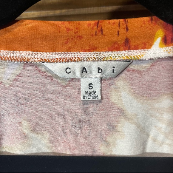 Cabi Style 309 multi color print Faux wrap Blouse - Picture 6 of 10